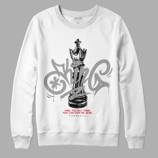 Grey Sneakers DopeSkill Sweatshirt King Chess Graphic Streetwear - White