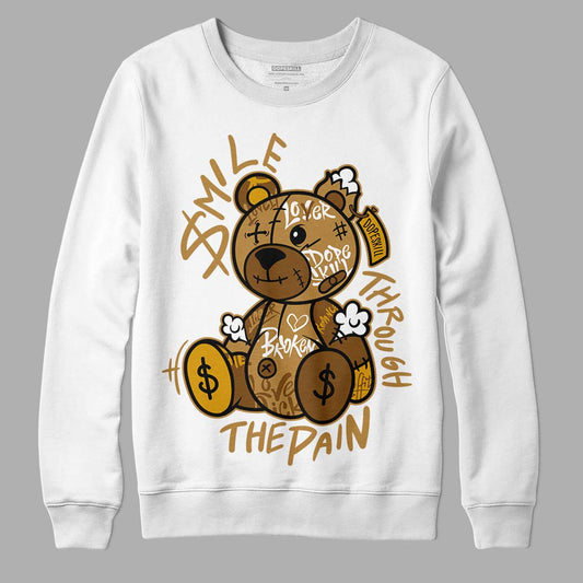 Jordan 13 Wheat 2023 DopeSkill Sweatshirt Smile Through The Pain Graphic Streetwear - White