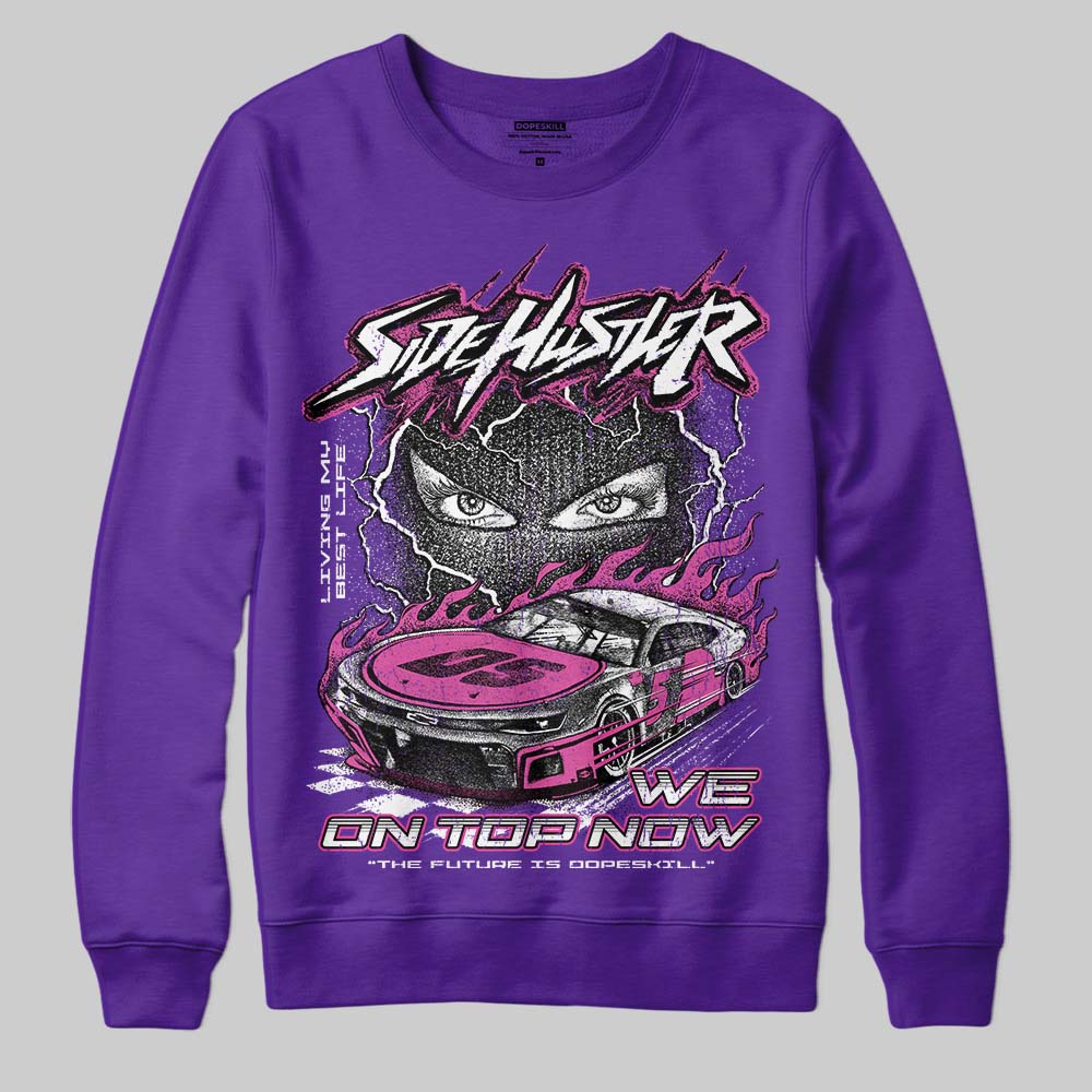 PURPLE Sneakers DopeSkill Sweatshirt New Side Hustler Graphic Streetwear - Purple