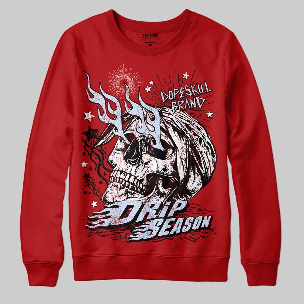 Jordan 11 Retro Cherry DopeSkill Sweatshirt Drip Season Graphic Streetwear - Red