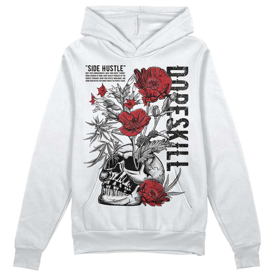 Jordan 12 “Red Taxi” DopeSkill Hoodie Sweatshirt Side Hustle Graphic Streetwear - White