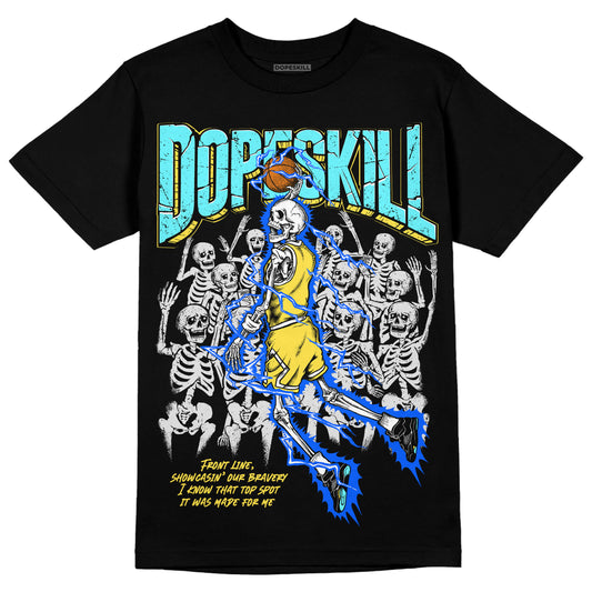 Jordan 5 Aqua DopeSkill T-Shirt Thunder Dunk Graphic Streetwear - Black