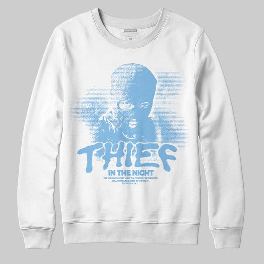 University Blue Sneakers DopeSkill Sweatshirt Thief In The Night Graphic Streetwear - White