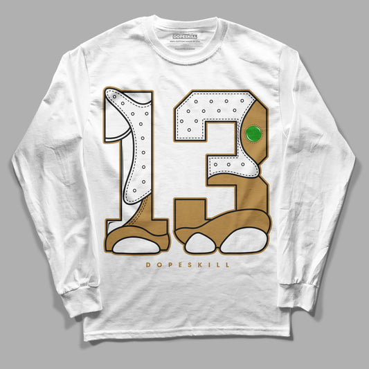 Jordan 13 Wheat 2023 DopeSkill Long Sleeve T-Shirt No.13 Graphic Streetwear - White
