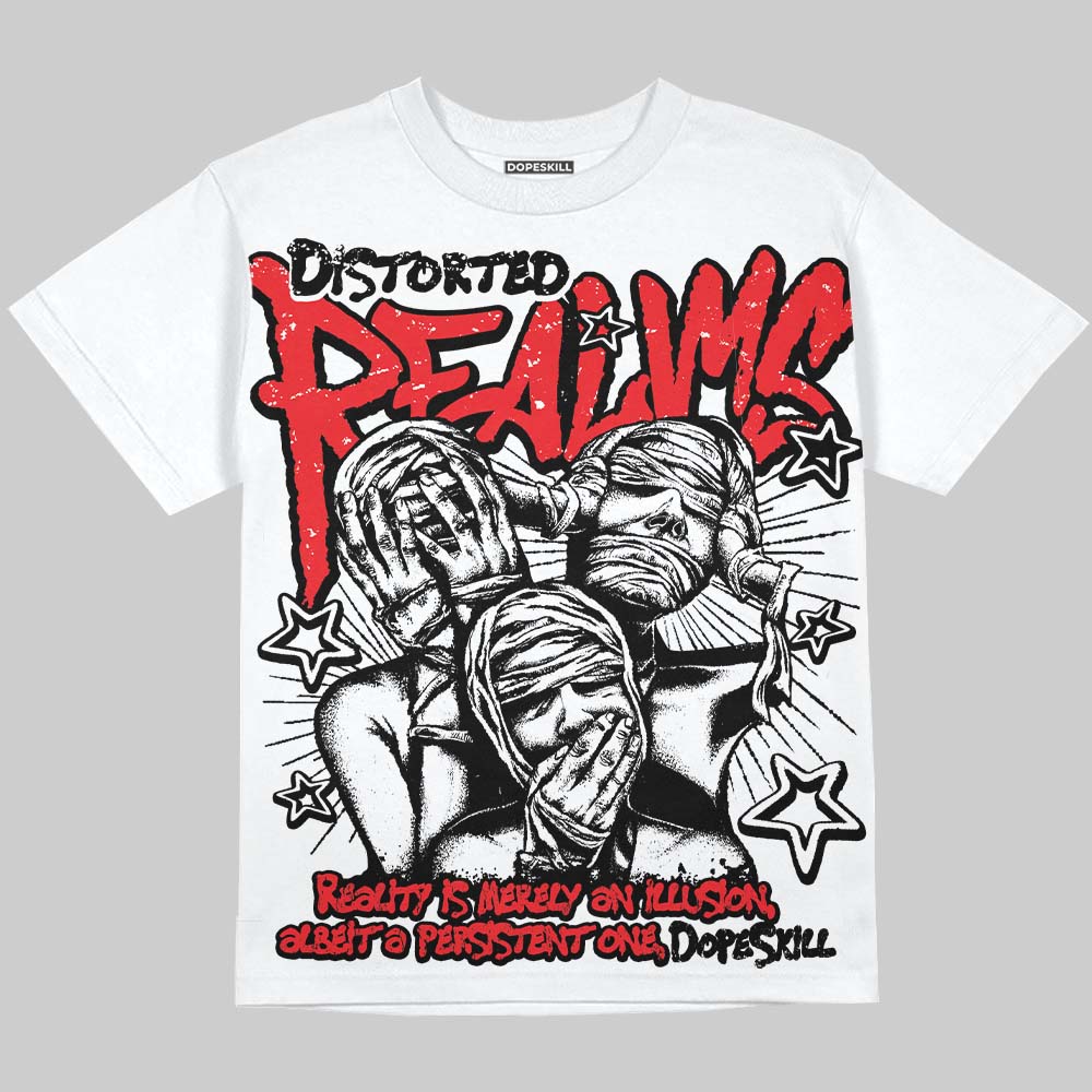 Red Sneakers DopeSkill Oversize Print T-Shirt Distorted Realms Graphic Streetwear