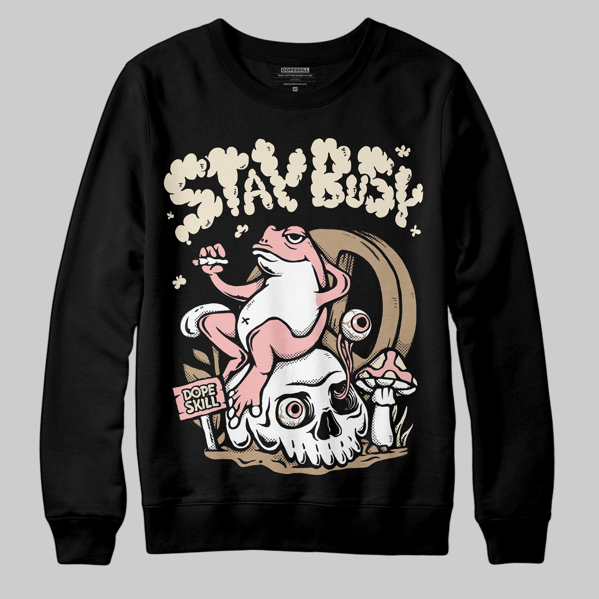 Nike Air Force 1 Low Canvas “Linen” DopeSkill Sweatshirt Stay Busy Graphic Streetwear - Black