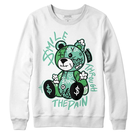 Jordan 1 High OG Green Glow DopeSkill Sweatshirt Smile Through The Pain Graphic Streetwear - White