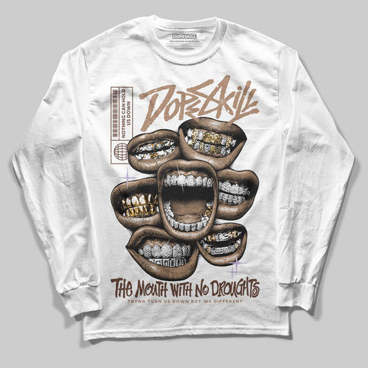 Harris Tweed x Wmns Dunk Low 'Sesame' DopeSkill Long Sleeve T-Shirt The Mouth With No Droughts Graphic Streetwear - White
