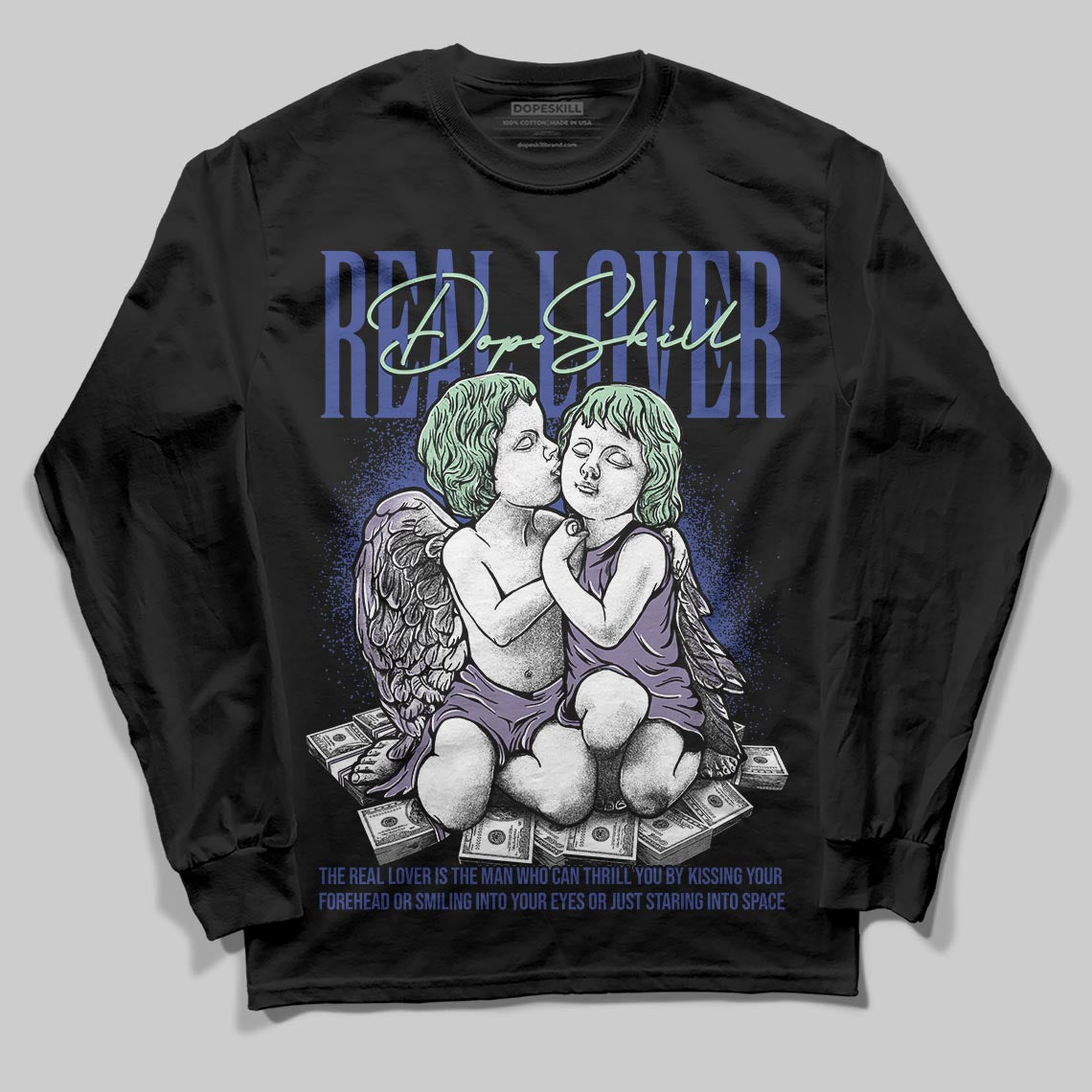 Jordan 1 Retro Low OG Zion Williamson Voodoo Alternate DopeSkill Long Sleeve T-Shirt Real Lover Graphic Streetwear - Black