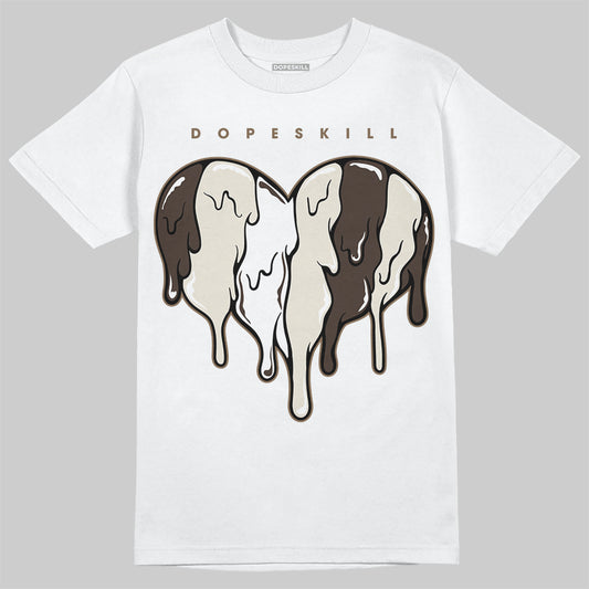 Travis Scott x Air Jordan 1 Low OG “Reverse Mocha” DopeSkill T-Shirt Slime Drip Heart Graphic Streetwear - White