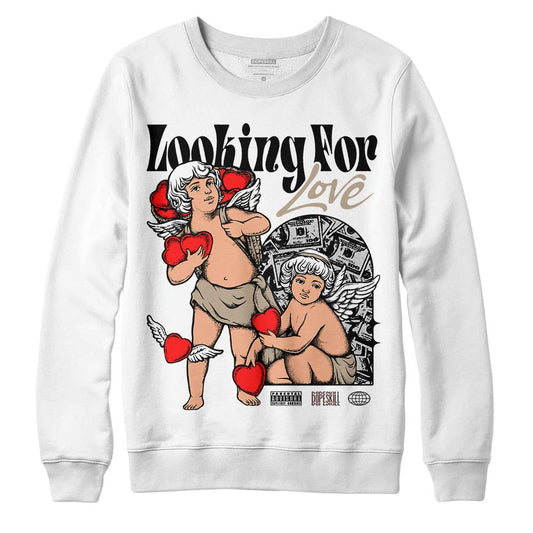 Jordan 1 High OG “Latte” DopeSkill Sweatshirt Looking For Love Graphic Streetwear - White
