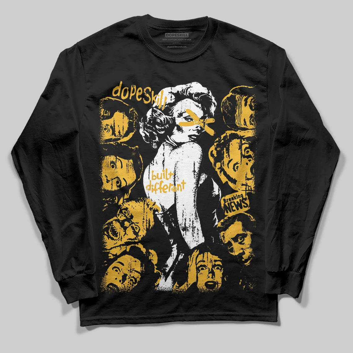 Jordan 5 'Tokyo' DopeSkill Long Sleeve T-Shirt Built Different Graphic Streetwear - Black