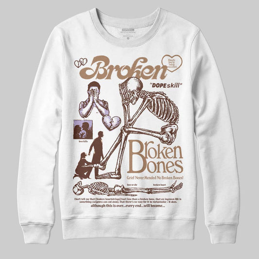 Harris Tweed x Wmns Dunk Low 'Sesame' DopeSkill Sweatshirt Broken Bones Graphic Streetwear - White