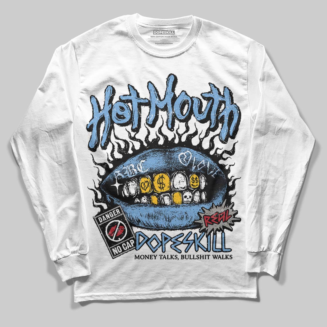 Jordan 12 Retro 'Melo' DopeSkill Long Sleeve T-Shirt Hot Mouth Graphic Streetwear - White