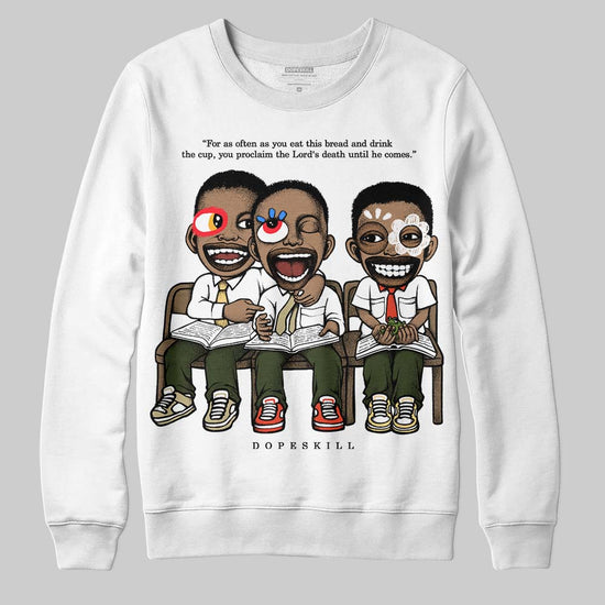 Olive Sneakers DopeSkill Sweatshirt First Sunday Graphic Streetwear - White