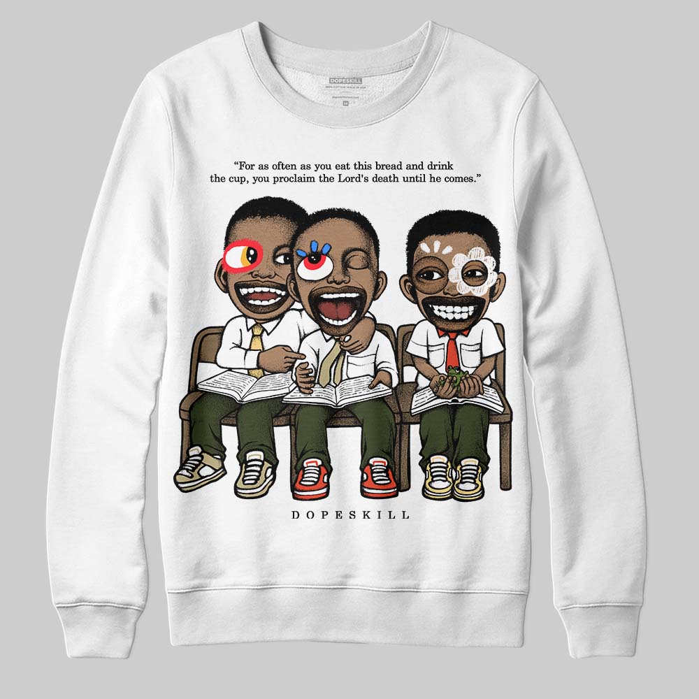Olive Sneakers DopeSkill Sweatshirt First Sunday Graphic Streetwear - White