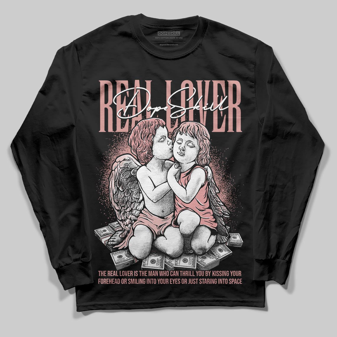 Jordan 40 “Dusty Rose” DopeSkill Long Sleeve T-Shirt Real Lover Graphic Streetwear - Black