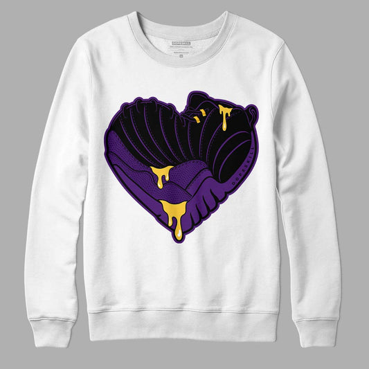 Jordan 12 “Field Purple” DopeSkill Sweatshirt Heart Jordan 12 Graphic Streetwear - White