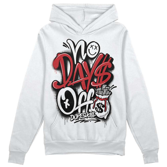 Jordan 12 “Red Taxi” DopeSkill Hoodie Sweatshirt No Days Off Graphic Streetwear - White