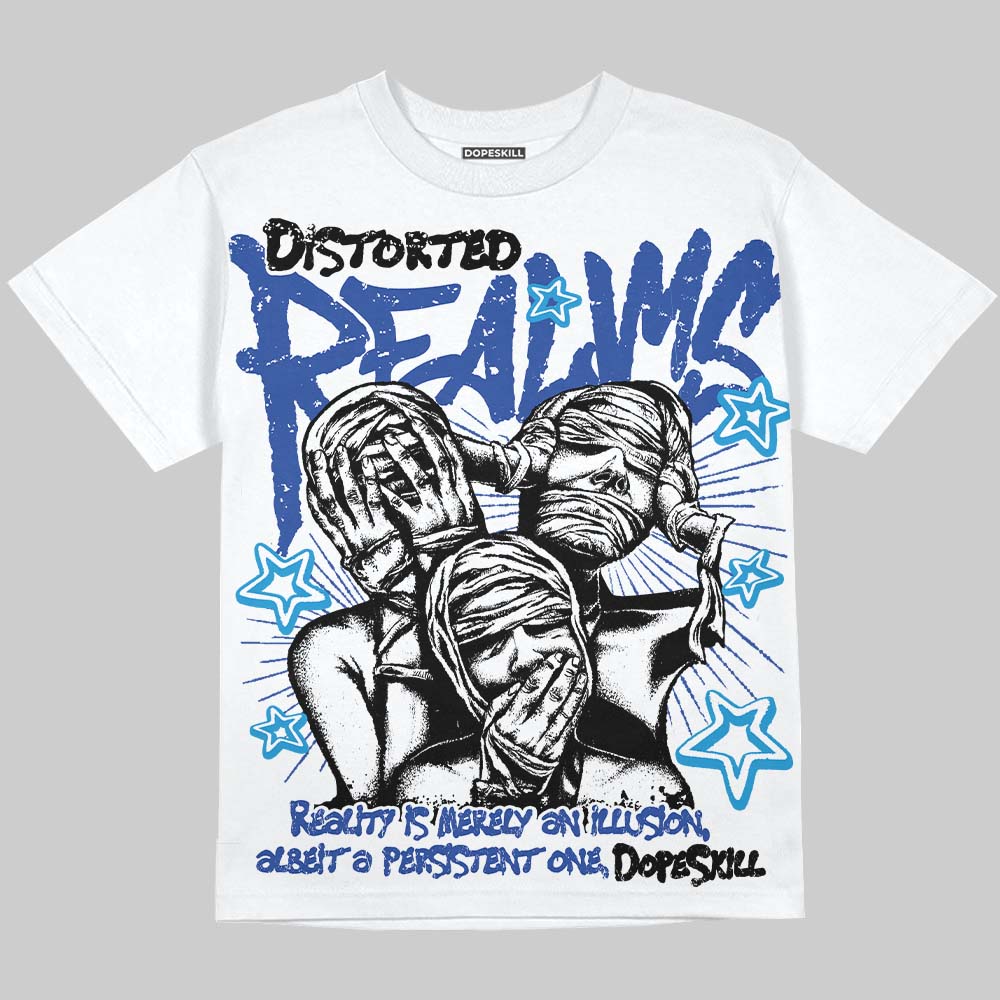 Royal Blue Sneakers DopeSkill Oversize Print T-Shirt Distorted Realms Graphic Streetwear