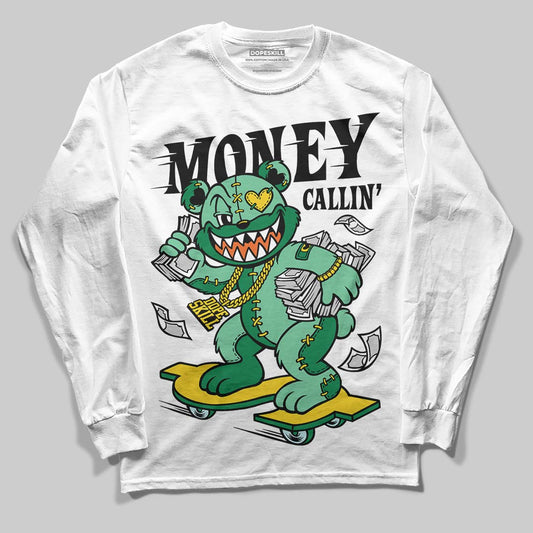 Green Sneakers DopeSkill Long Sleeve T-Shirt Money Callin' Graphic Streetwear - White