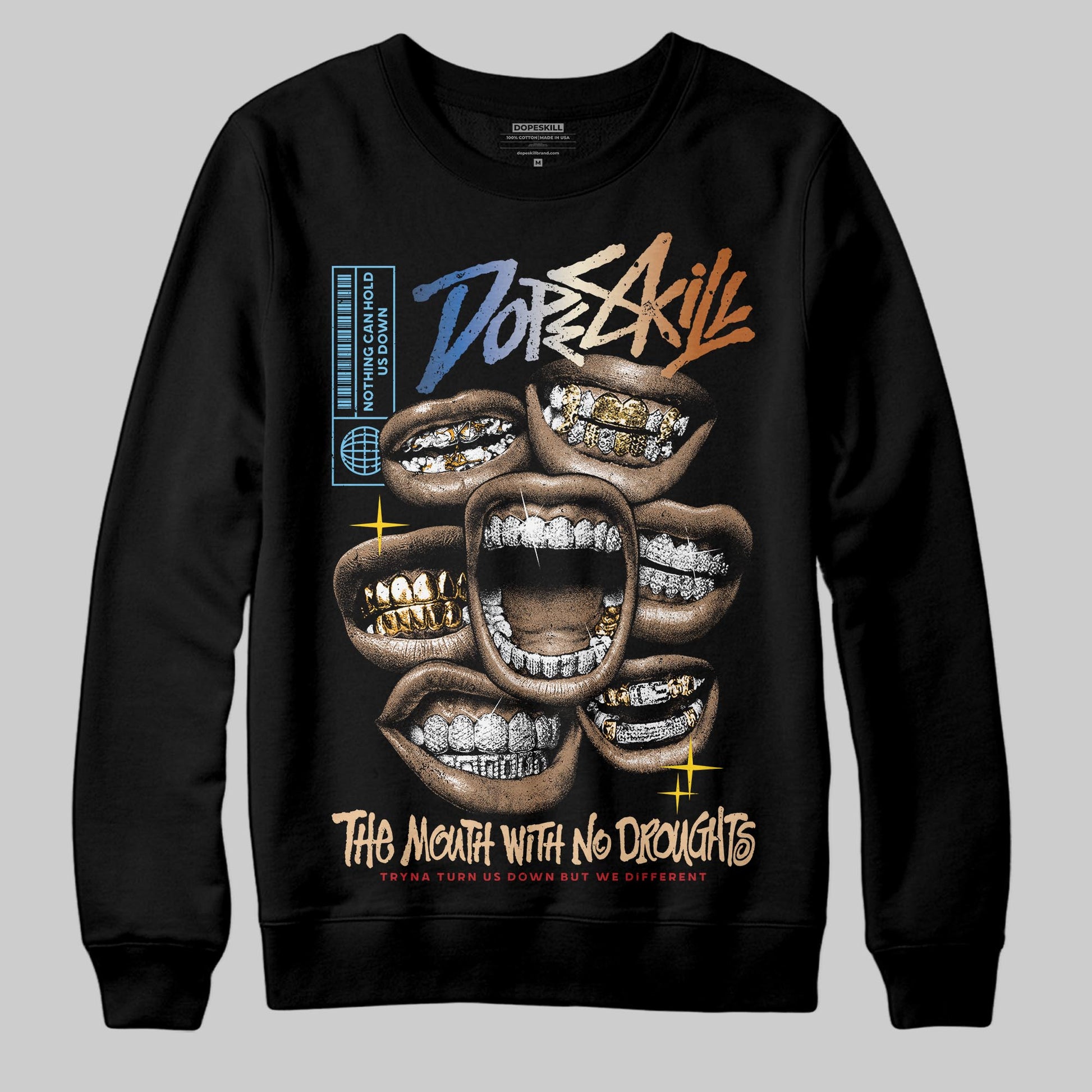 Jordan 17 Retro Low SP Infinite Archives DopeSkill Sweatshirt The Mouth With No Droughts Graphic Streetwear - Black