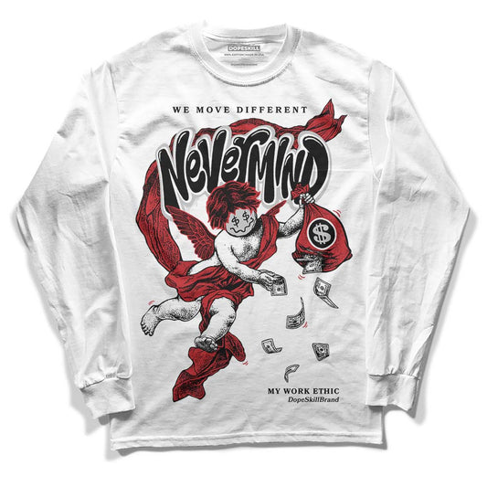 Jordan 12 “Red Taxi” DopeSkill Long Sleeve T-Shirt Nevermind Graphic Streetwear - White