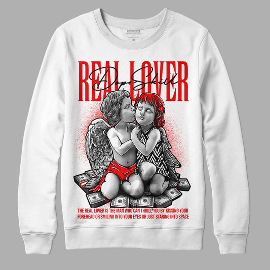 Jordan 12 “Cherry” DopeSkill Sweatshirt Real Lover Graphic Streetwear - White