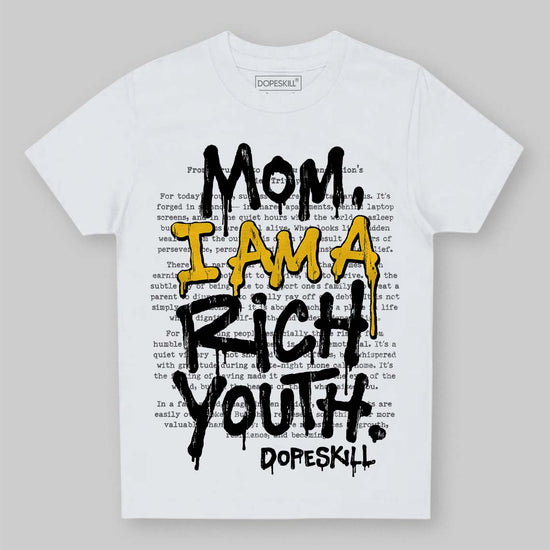 Yellow Sneakers DopeSkill Toddler Kids T-shirt Mom, I Am A Rich Youth Graphic Streetwear - White