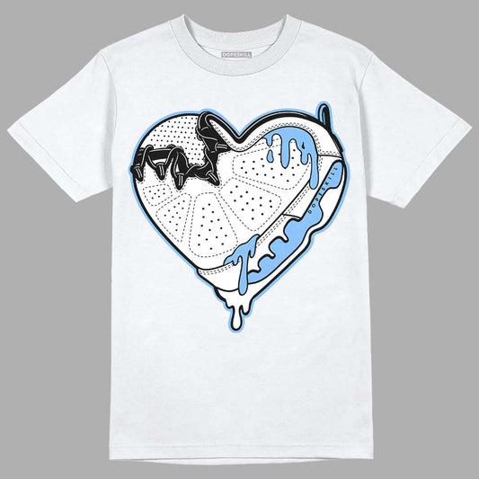 Jordan 9 Powder Blue DopeSkill T-Shirt Heart Jordan 9 Graphic Streetwear - White