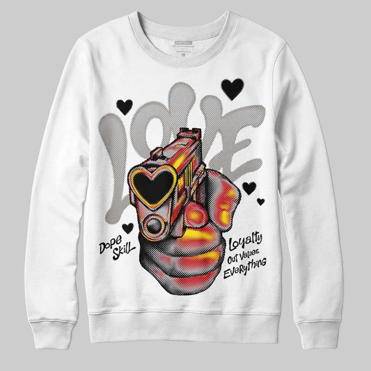 Jordan 4 OG “White Cement” DopeSkill Sweatshirt Love Graphic Streetwear - White