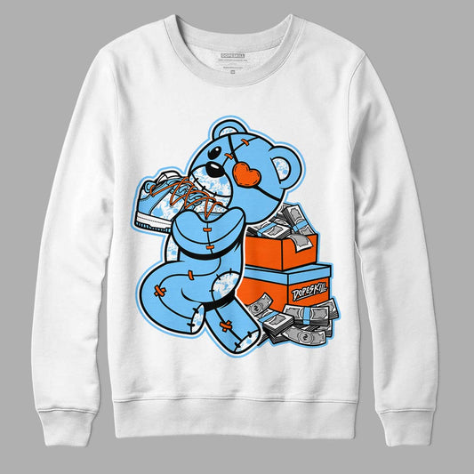 Dunk Low Futura University Blue DopeSkill Sweatshirt Bear Steals Sneaker Graphic Streetwear - White