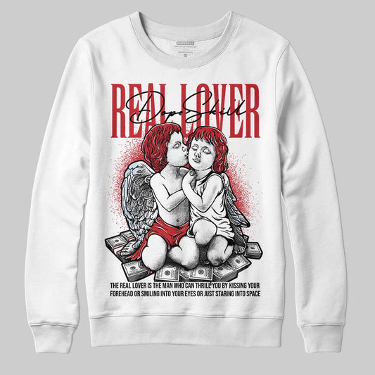 Jordan 5 Retro Fire Red Black Tongue (2025) DopeSkill Sweatshirt Real Lover Graphic Streetwear - White
