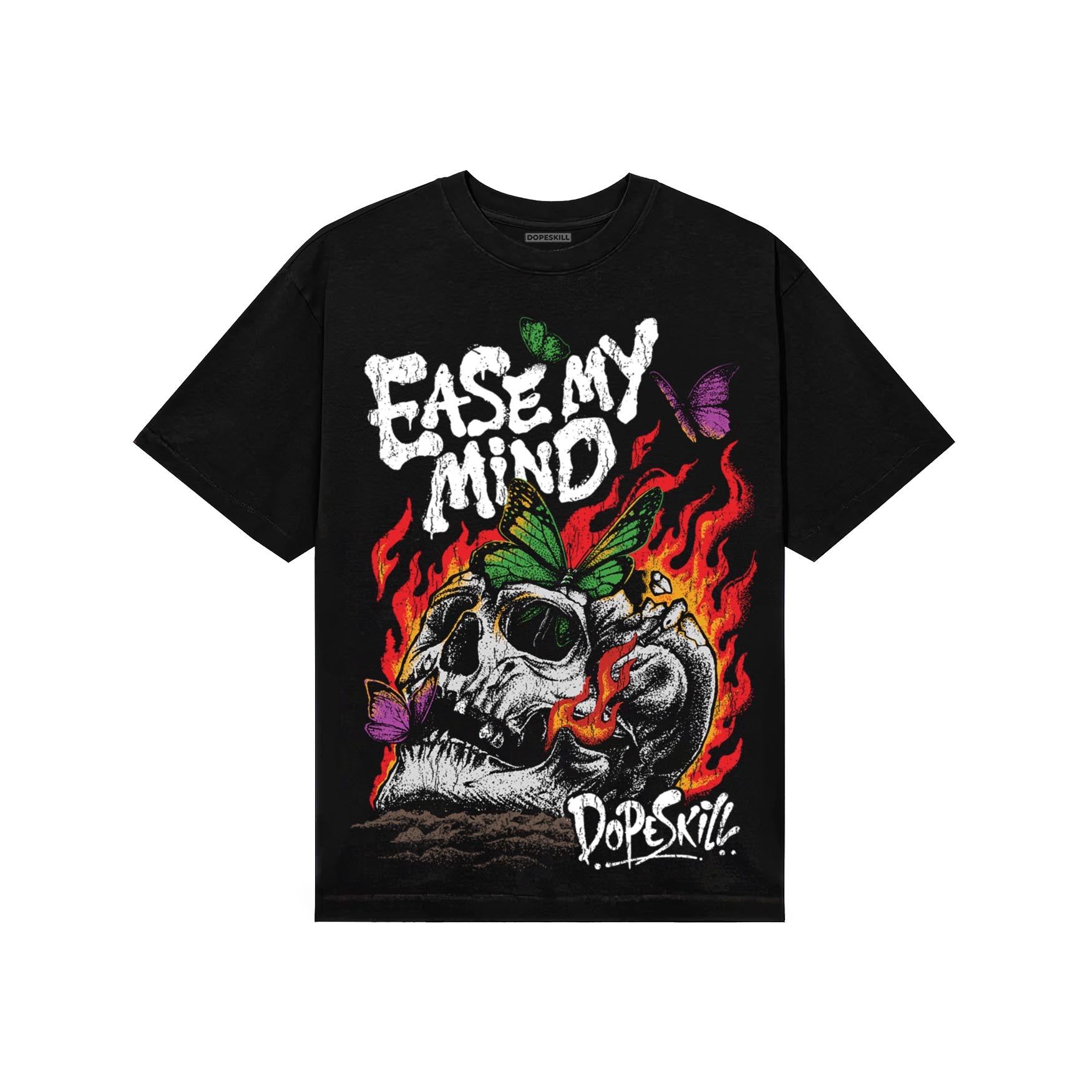 Black and White Sneakers DopeSkill T-Shirt Ease My Mind Graphic Streetwear - Black