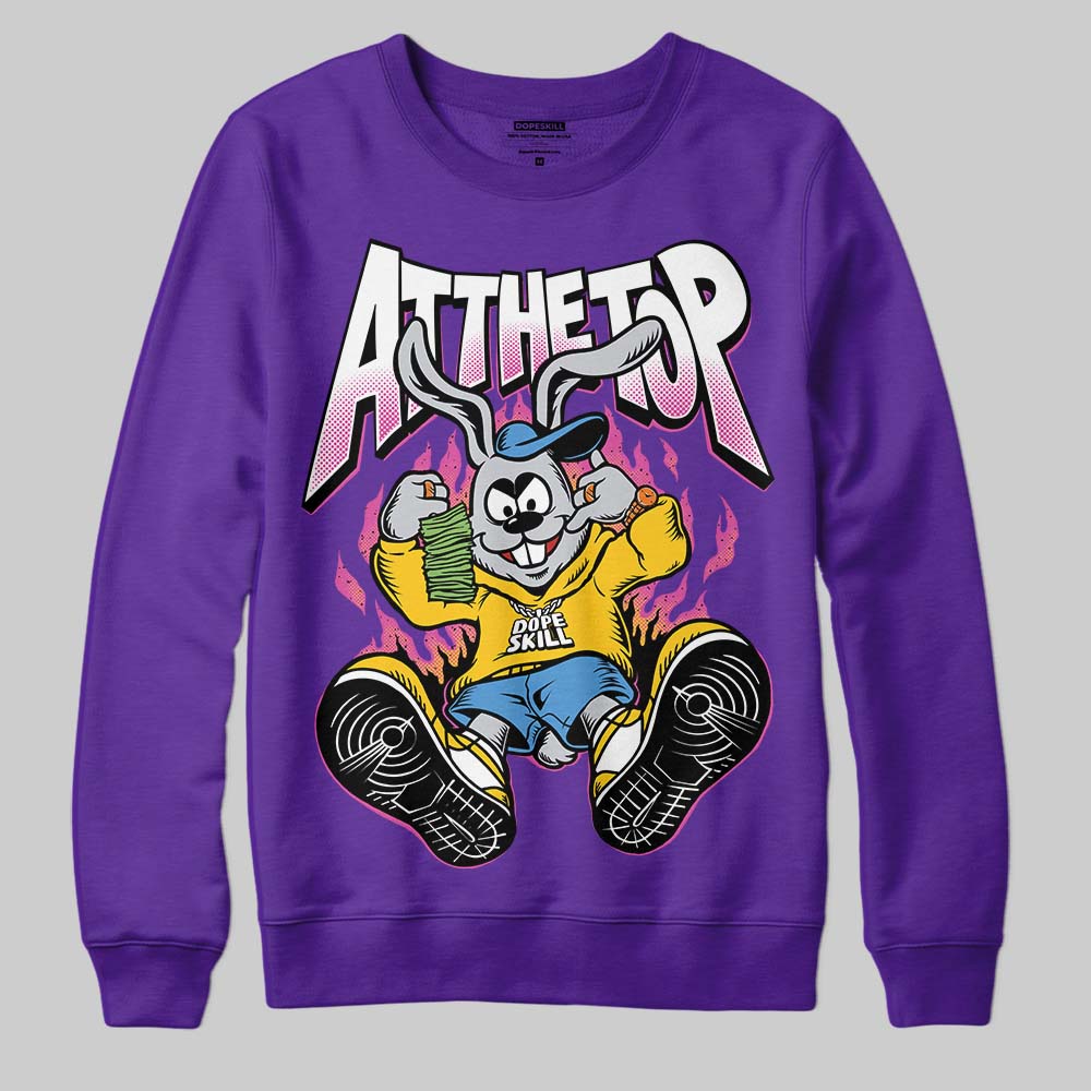 PURPLE Sneakers DopeSkill Sweatshirt At The Top Graphic Streetwear - Purple