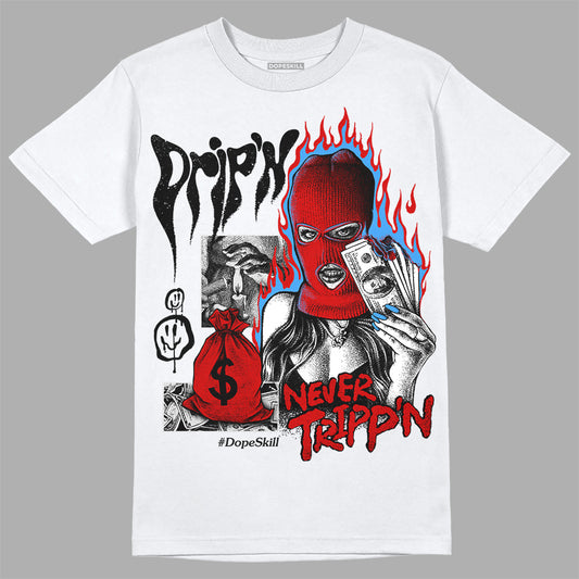 Jordan 1 Low OG “Black Toe” DopeSkill T-Shirt Drip'n Never Tripp'n Graphic Streetwear - White