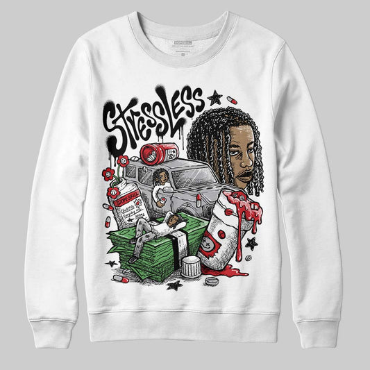 Jordan 4 OG “White Cement” DopeSkill Sweatshirt Stressless Graphic Streetwear - White