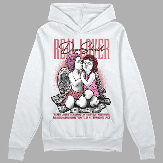 Valentine's Day Collection DopeSkill Hoodie Sweatshirt Real Lover Graphic Streetwear - White