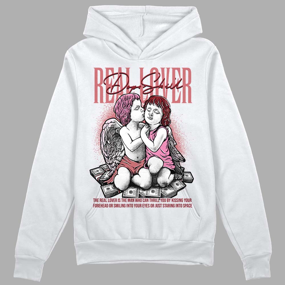 Valentine's Day Collection DopeSkill Hoodie Sweatshirt Real Lover Graphic Streetwear - White