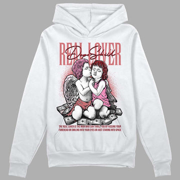Valentine's Day Collection DopeSkill Hoodie Sweatshirt Real Lover Graphic Streetwear - White