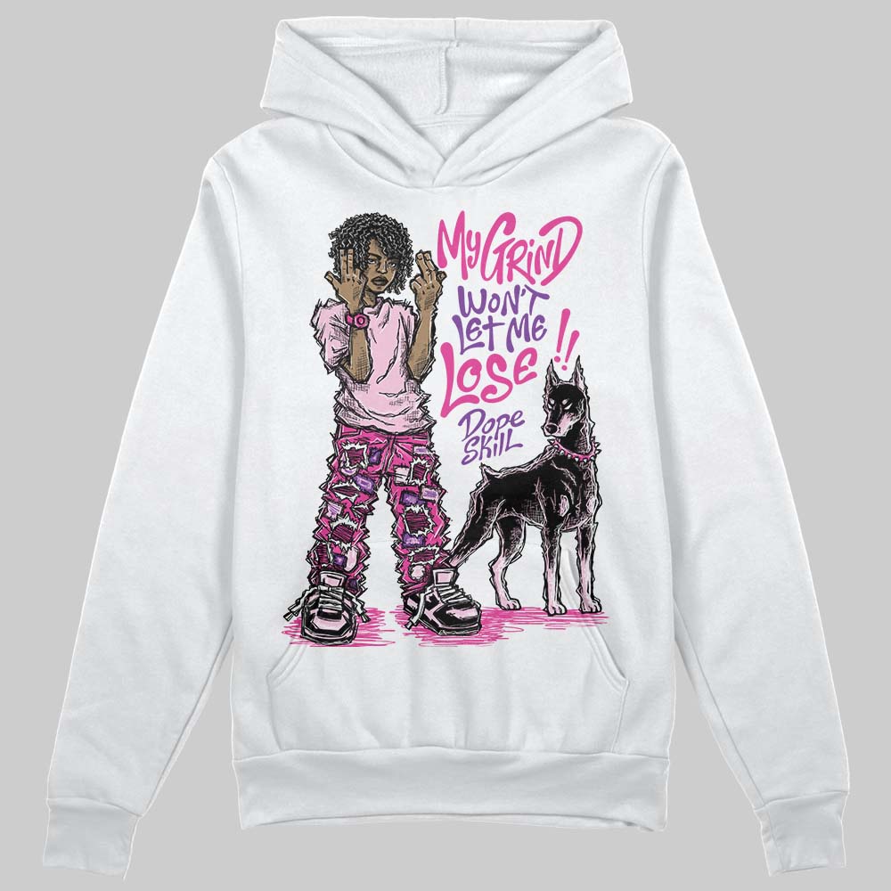 Pink Sneakers DopeSkill Hoodie Sweatshirt My Grind Won't Let Me Lose Graphic Streetwear - White