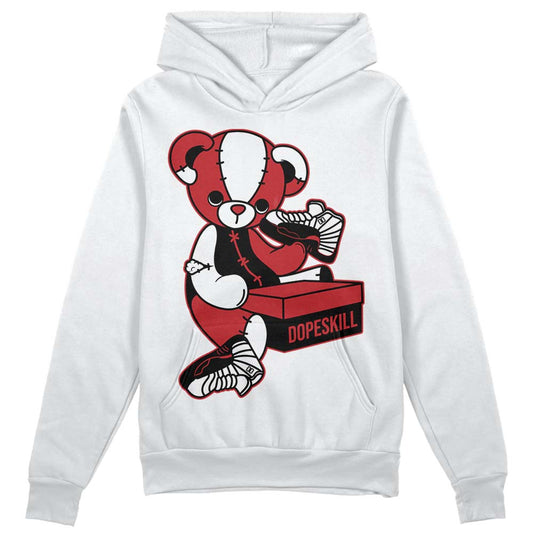 Jordan 12 “Red Taxi” DopeSkill Hoodie Sweatshirt Sneakerhead BEAR Graphic Streetwear - White