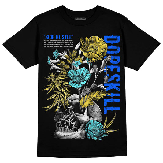 Jordan 5 Aqua DopeSkill T-Shirt Side Hustle Graphic Streetwear - Black