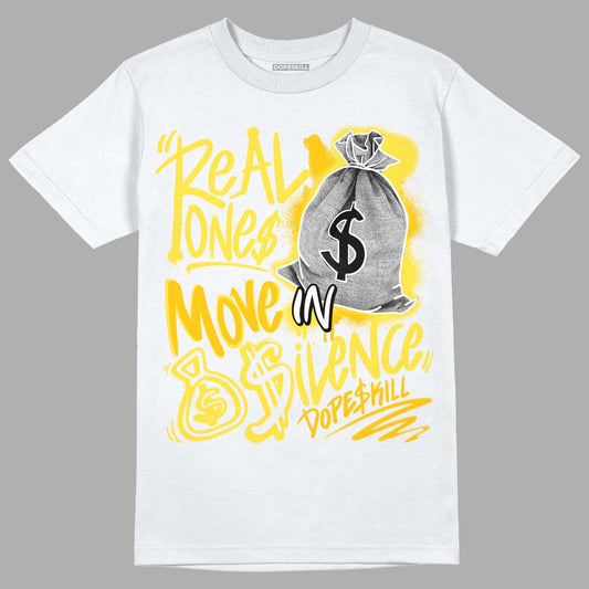 Jordan 11 Low 'Yellow Snakeskin' DopeSkill T-Shirt Real Ones Move In Silence Graphic Streetwear - White