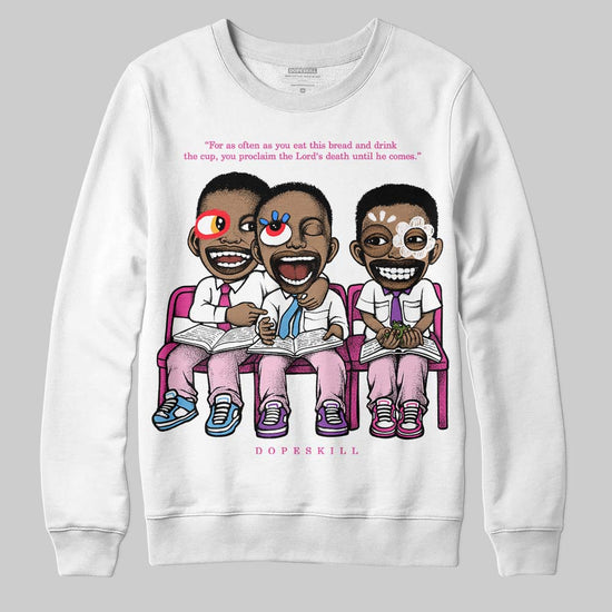 Dunk Low GS 'Triple Pink' DopeSkill Sweatshirt First Sunday Graphic Streetwear - White