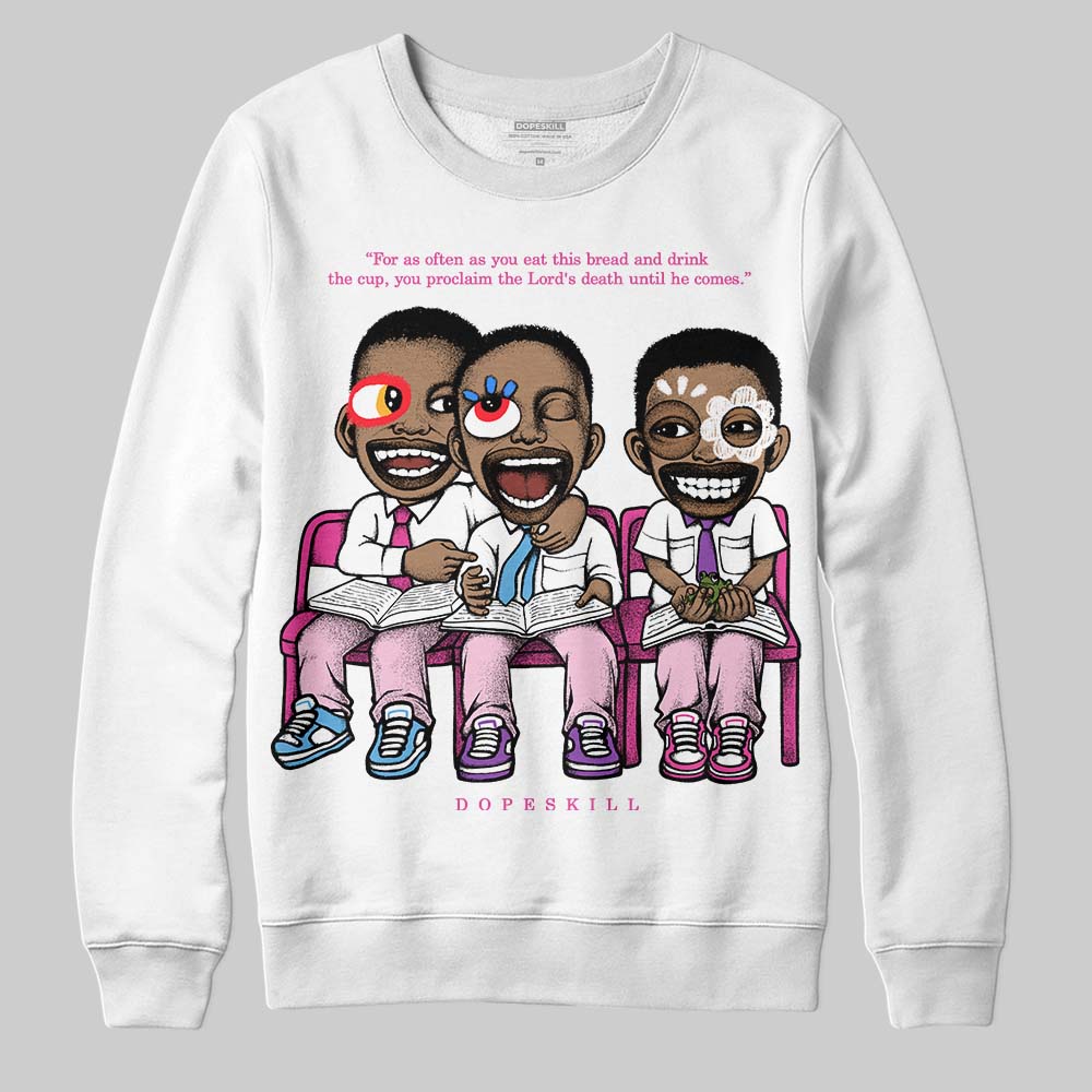 Dunk Low GS 'Triple Pink' DopeSkill Sweatshirt First Sunday Graphic Streetwear - White