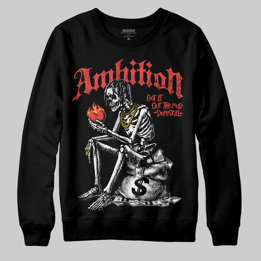 Red Sneakers DopeSkill Sweatshirt Ambition Graphic Streetwear - Black