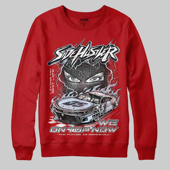 Jordan 11 Retro Cherry DopeSkill Sweatshirt New Side Hustler Graphic Streetwear - Red
