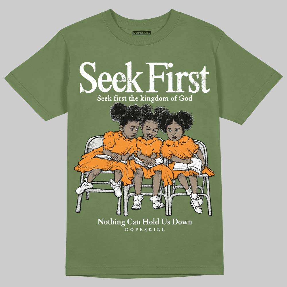 Jordan 5 "Olive" DopeSkill T-Shirt New Seek First Graphic Streetwear - Military Green