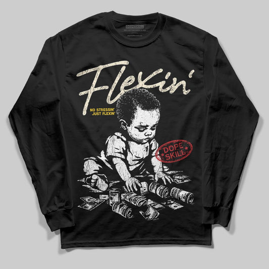 Jordan 17 Retro Low SP Infinite Archives DopeSkill Long Sleeve T-Shirt Flexin' Graphic Streetwear - Black